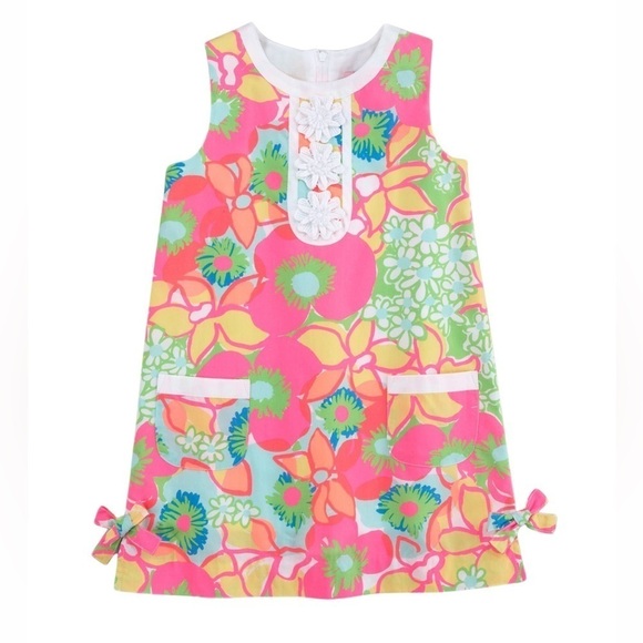 Lilly Pulitzer Girls Ice Cream Social Shift Dress Floral Size 14 -XL Colorful